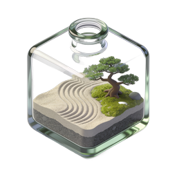 Zen Garden Terrarium Glass Bottle Icon | Nature