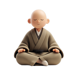 Zen Monk Meditation 3D Clay Icon