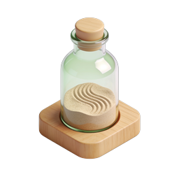 Zen Sand Bottle Icon | 3D Glass Bottle with Sand