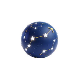 Zodiac Constellation 3D Sphere Icon - Sagittarius Stars