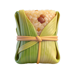 アジア料理の粽(チマキ)3Dアイコン